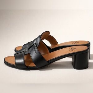 Church's English Shoes Dee Dee 45 calf leather block heel slides, 37, black, GUC